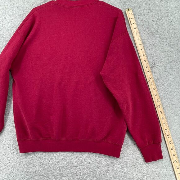 Vtg Colorado Sweatshirt Adult L Red The Last Great Place Log Cabin Western 90s - Picture 10 of 14